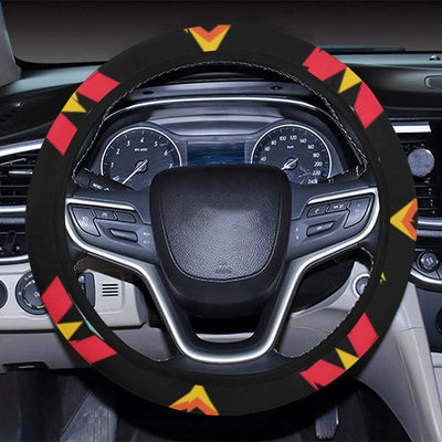 Native Pattern Print Design A05 Steering Wheel Cover with Elastic Edge