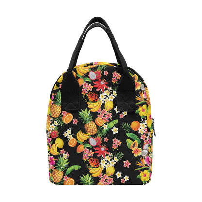 Tropical Fruits Pattern Print Design TF02 Insulated Lunch Bag