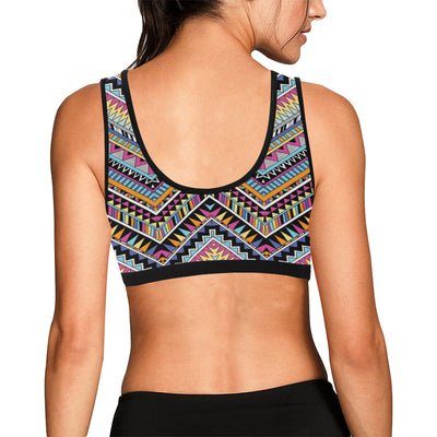 Multicolor zigzag Tribal Aztec Sports Bra