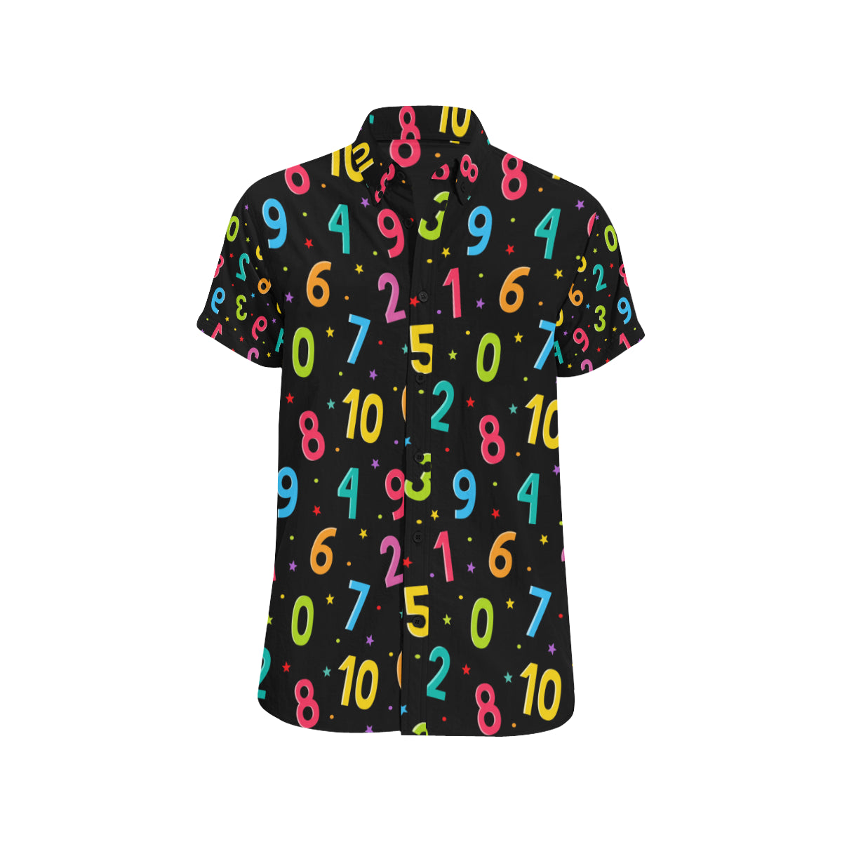 Number Pattern Print Design A04 Men's Short Sleeve Button Up Shirt