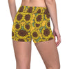 Sunflower Pattern Print Design SF04 Yoga Shorts