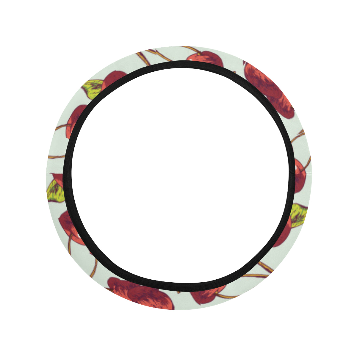 Cherry Hand Draw Steering Wheel Cover with Elastic Edge