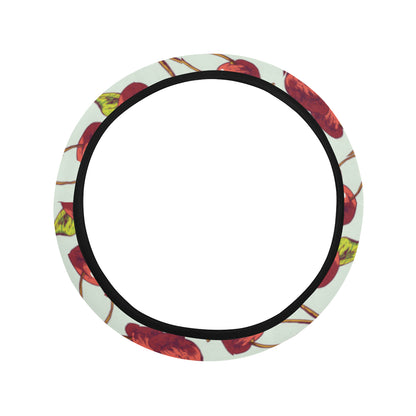 Cherry Hand Draw Steering Wheel Cover with Elastic Edge