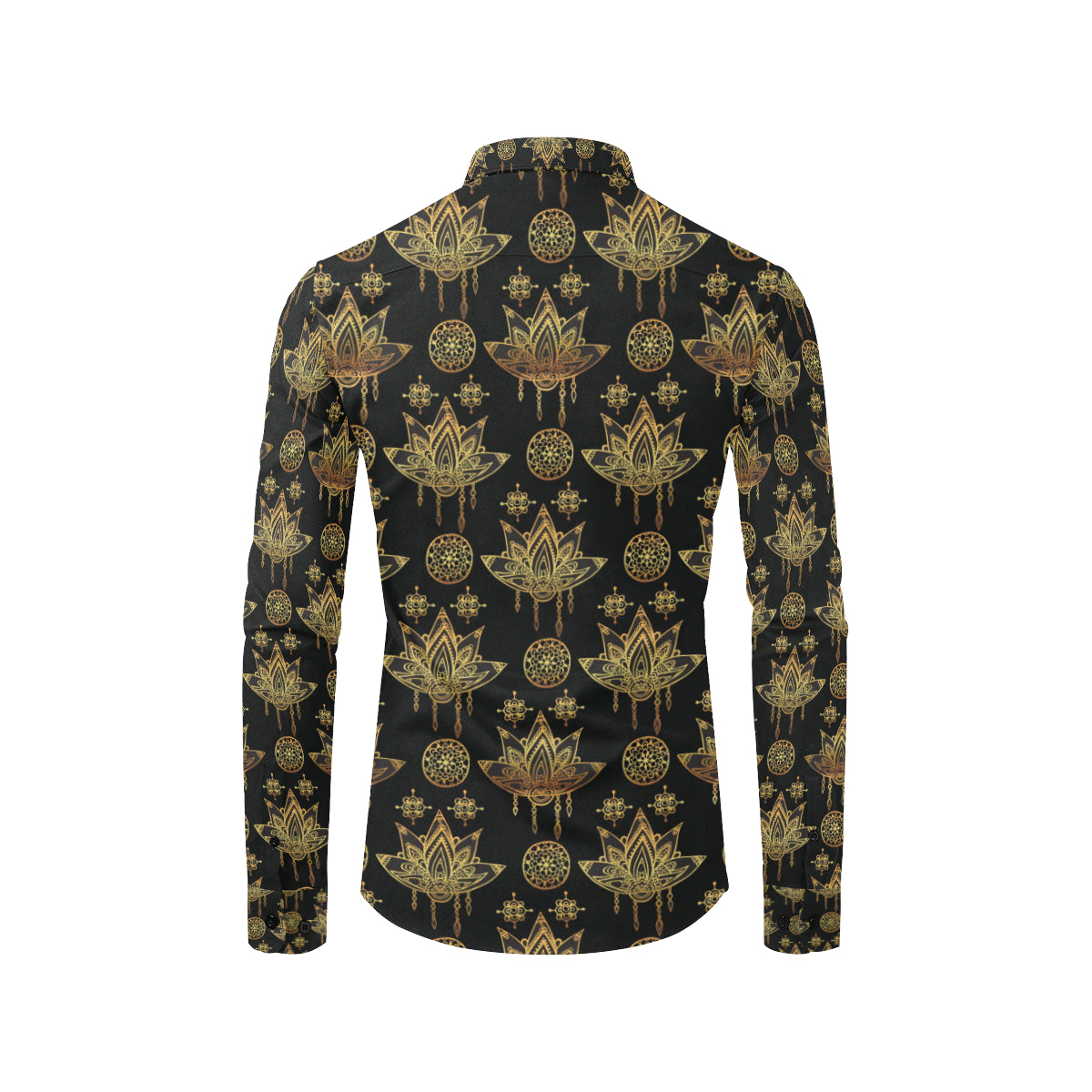 lotus Boho Pattern Print Design LO03 Men's Long Sleeve Shirt
