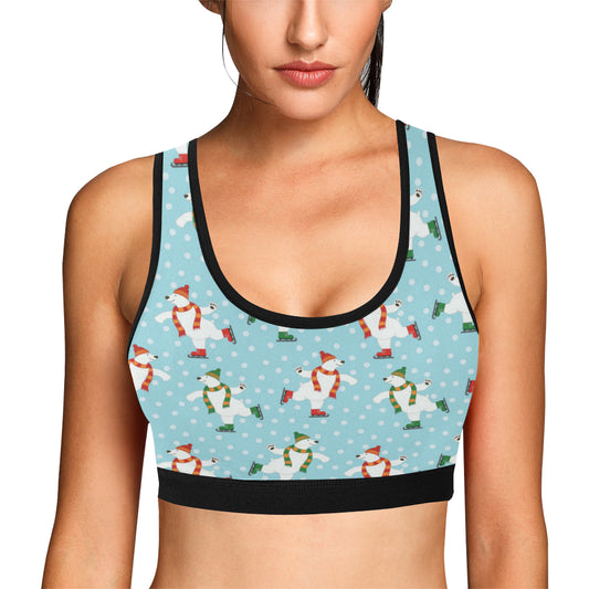 Polar Bear Pattern Print Design PB07 Sports Bra