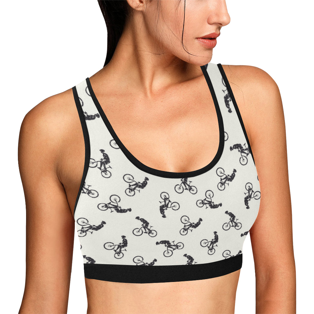 Mountain bike Pattern Print Design 01 Sports Bra