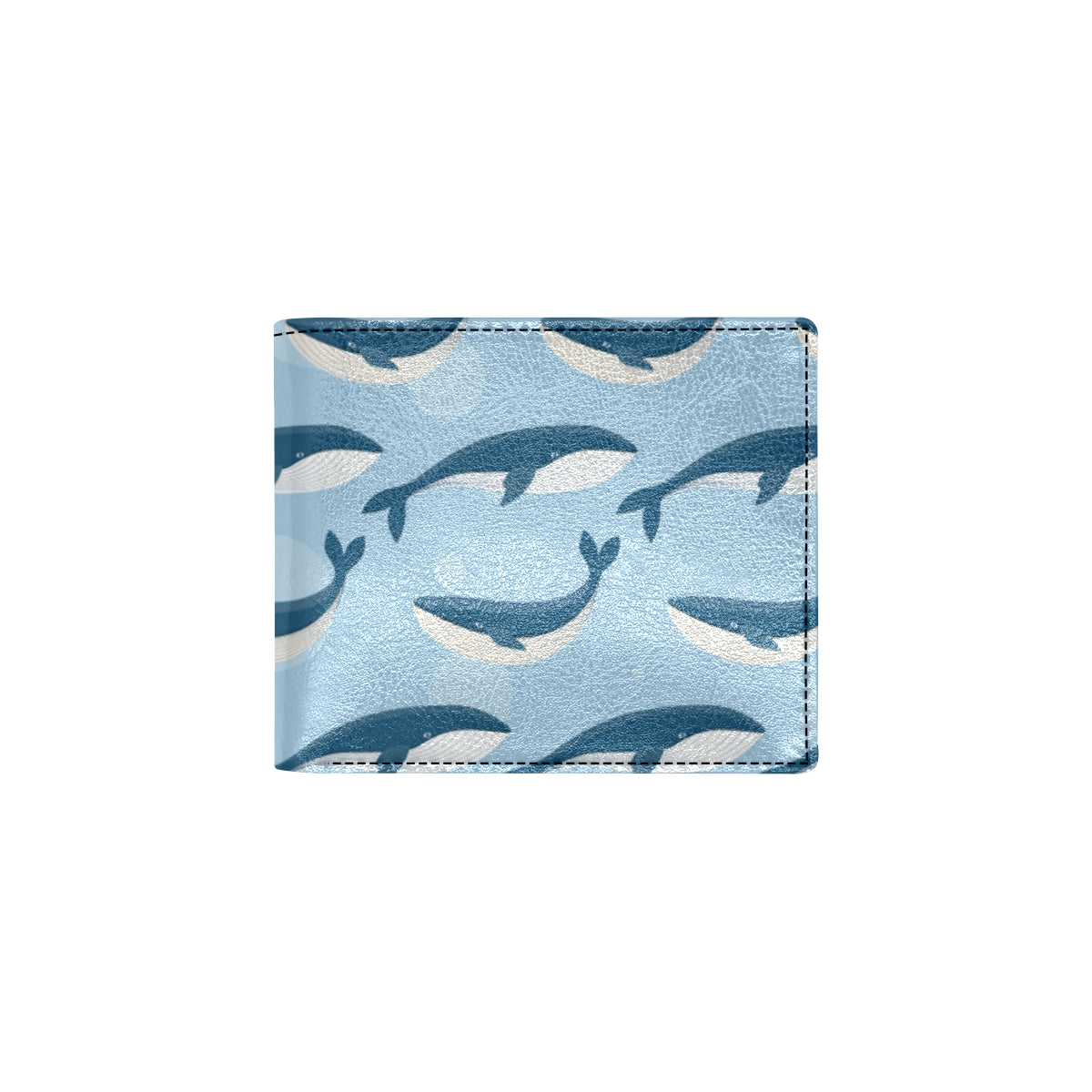 Blue Whale Pattern Print Design 02 Men's ID Card Wallet