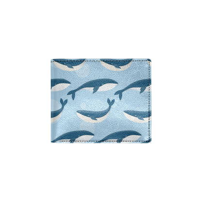 Blue Whale Pattern Print Design 02 Men's ID Card Wallet
