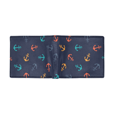 Anchor Pattern Print Design 05 Men's ID Card Wallet