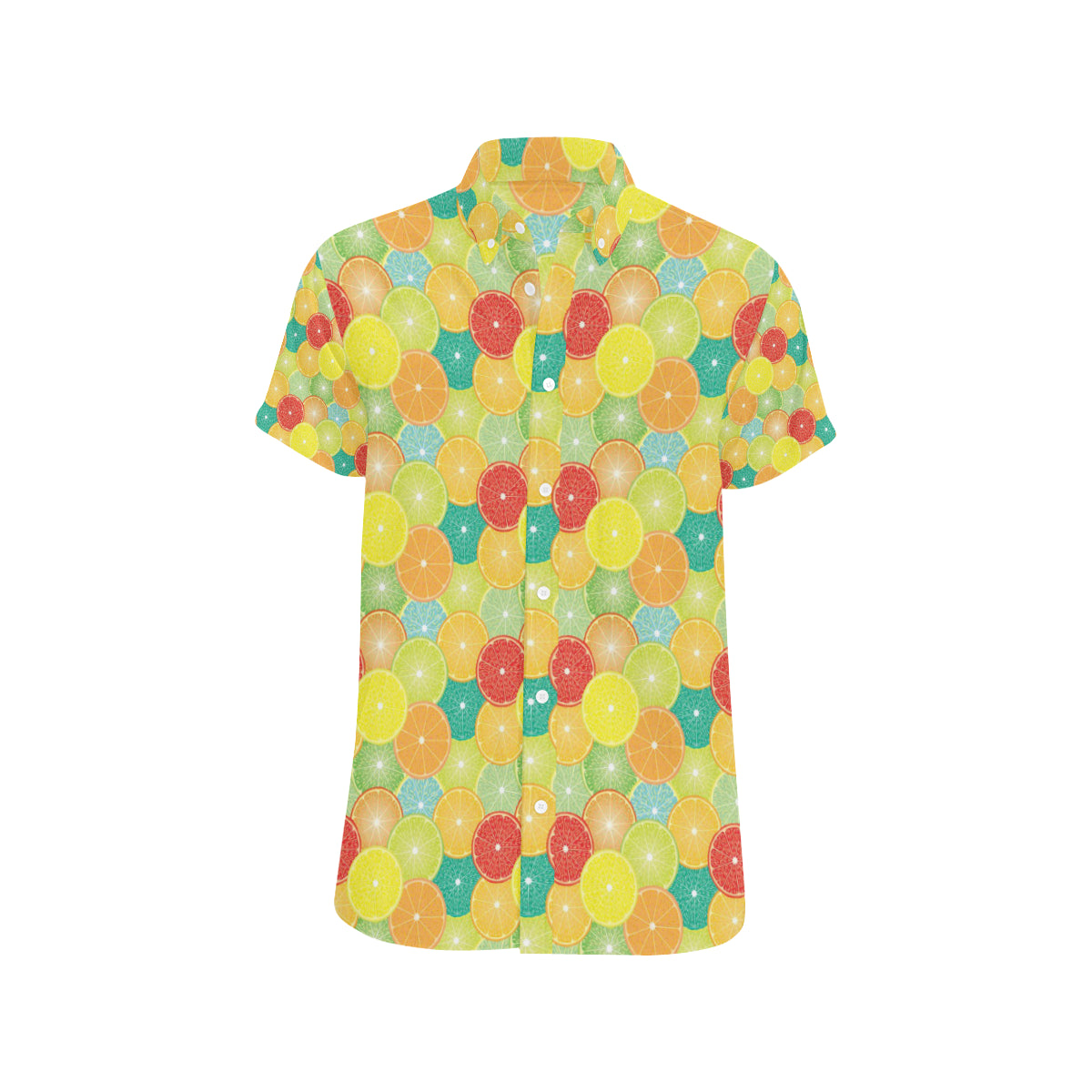 Citrus  Pattern Print Design 01 Men's Short Sleeve Button Up Shirt