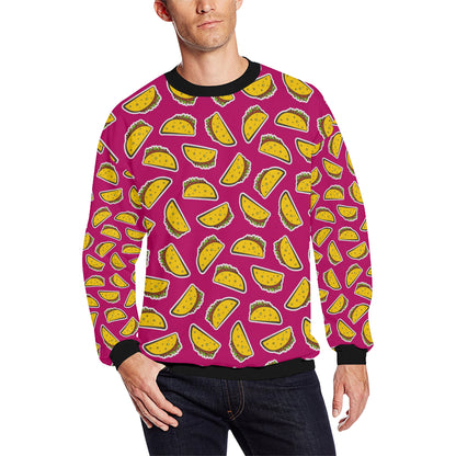 Taco Pattern Print Design TC01 Men Long Sleeve Sweatshirt