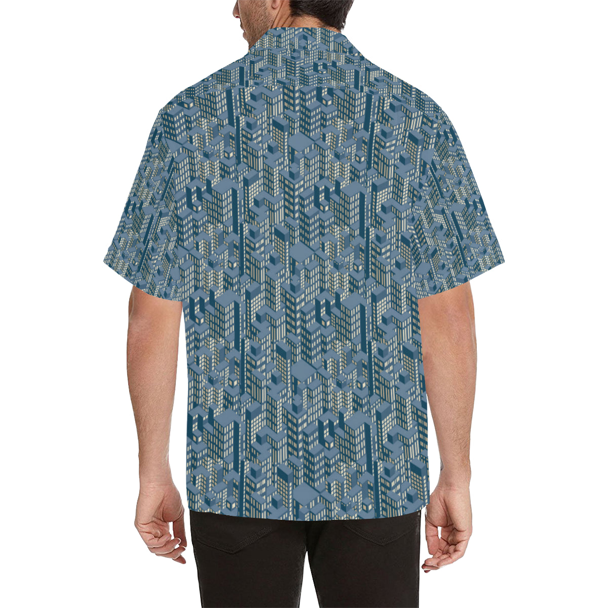 City  Pattern Print Design 01 Men's Hawaiian Shirt