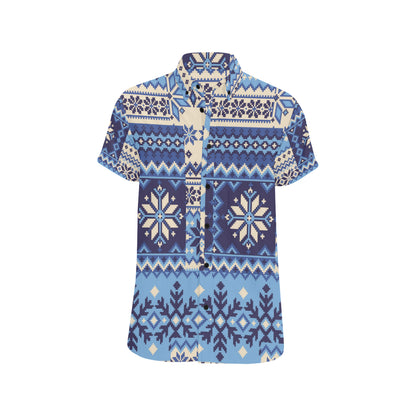 Nordic Pattern Print Design A04 Men's Short Sleeve Button Up Shirt