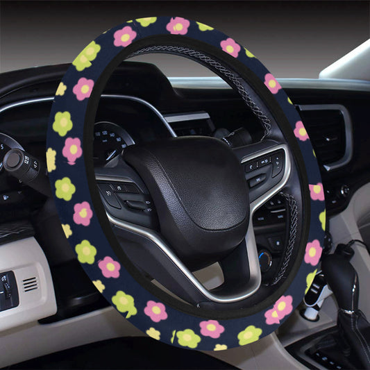Camper Cute Camping Design No 3 Print Steering Wheel Cover with Elastic Edge
