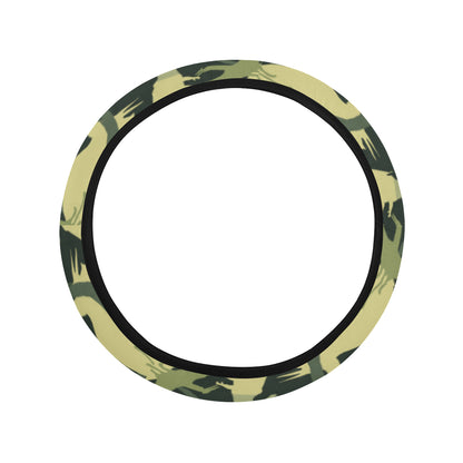 Camouflage Dinosaur Pattern Print Design 03 Steering Wheel Cover with Elastic Edge