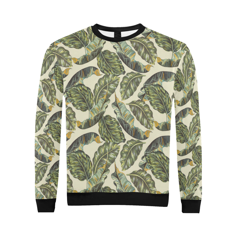 Banana Leaf Pattern Print Design BL08 Men Long Sleeve Sweatshirt