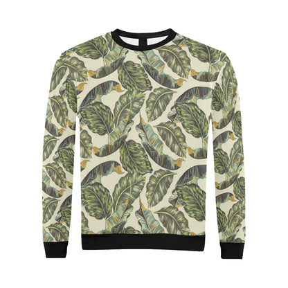 Banana Leaf Pattern Print Design BL08 Men Long Sleeve Sweatshirt