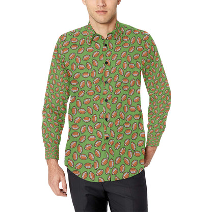 American Football on Green Design Men's Long Sleeve Shirt