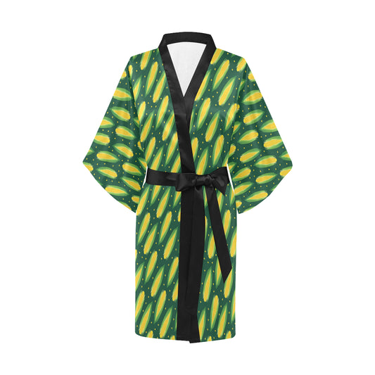 Corn Pattern Print Design 03 Women's Short Kimono