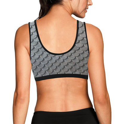Armor Scales Pattern Print Design 03 Sports Bra