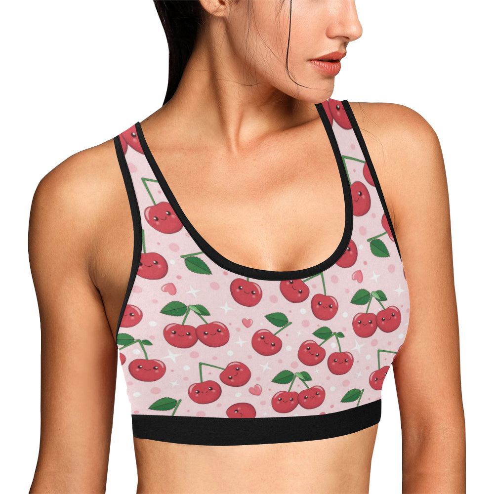 Cherry Pattern Print Design CH02 Sports Bra