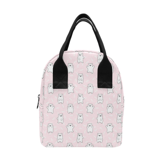 Polar Bear Pattern Print Design PB09 Insulated Lunch Bag