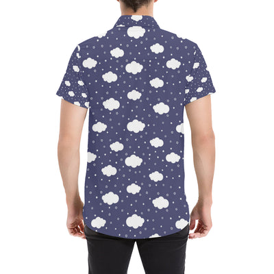 Cloud  Pattern Print Design 03 Men's Short Sleeve Button Up Shirt