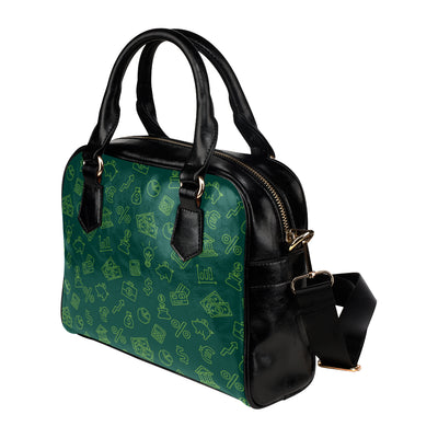 Accounting Financial Pattern Print Design 02 Shoulder Handbag