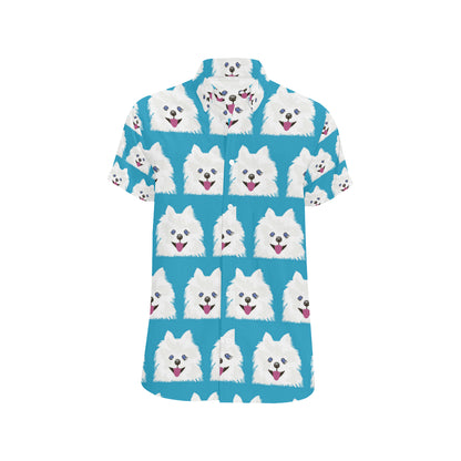 Pomeranians Pattern Print Design A05 Men's Short Sleeve Button Up Shirt