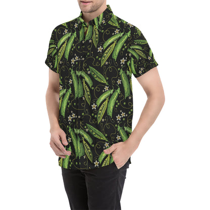 Peas Pattern Print Design A02 Men's Short Sleeve Button Up Shirt