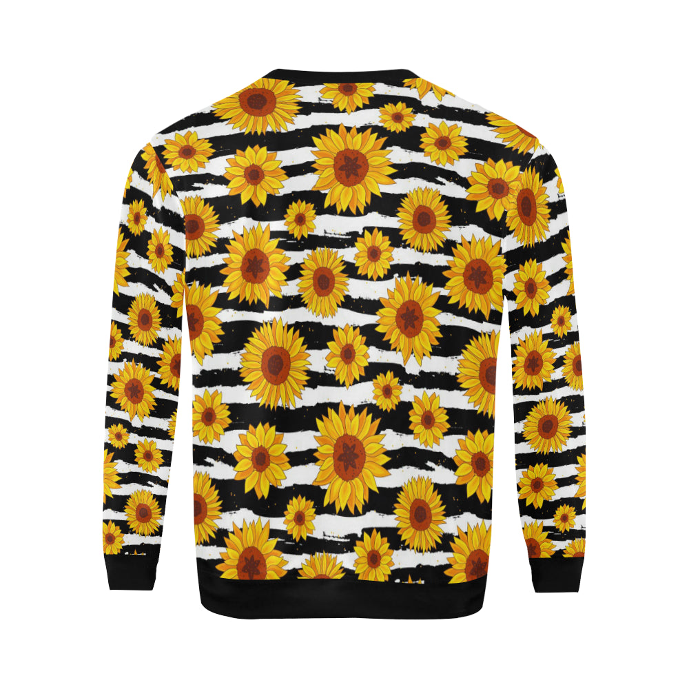 Sunflower Pattern Print Design SF010 Men Long Sleeve Sweatshirt