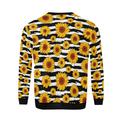 Sunflower Pattern Print Design SF010 Men Long Sleeve Sweatshirt