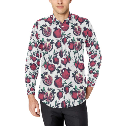 Pomegranate Pattern Print Design PG01 Men's Long Sleeve Shirt