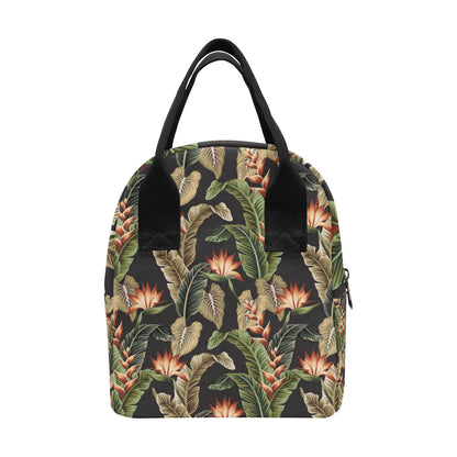 Tropical Flower Pattern Print Design TF014 Insulated Lunch Bag