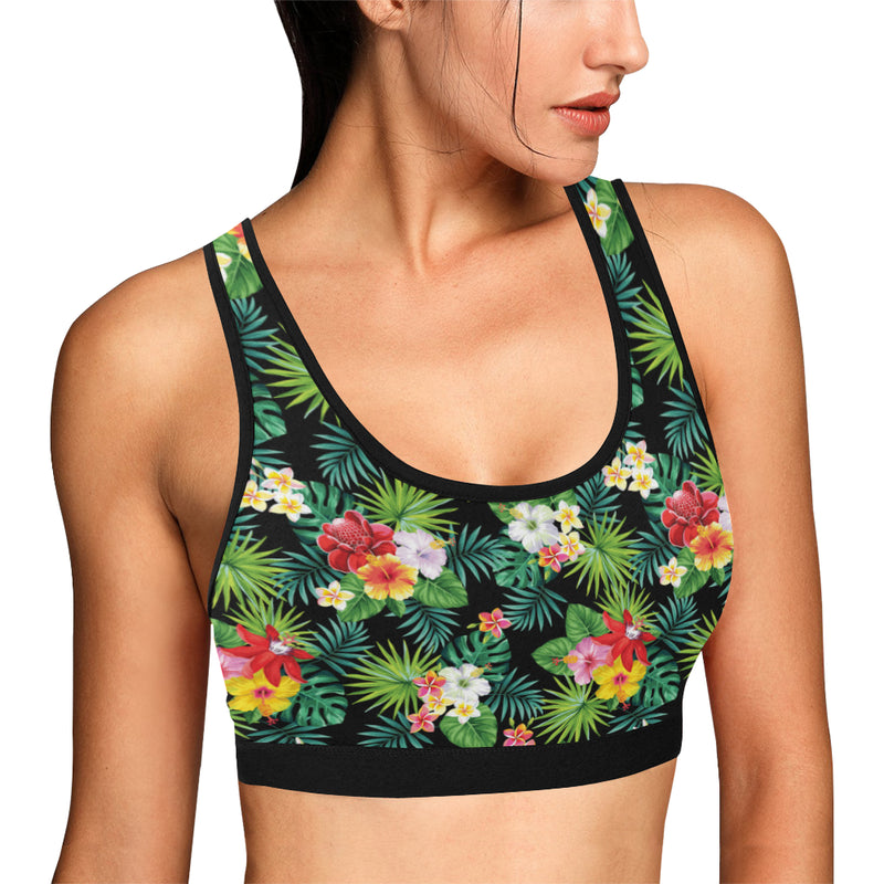 Hibiscus Hawaiian flower tropical Sports Bra