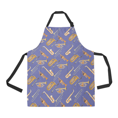 Trombone Pattern Print Design 02 Apron with Pocket