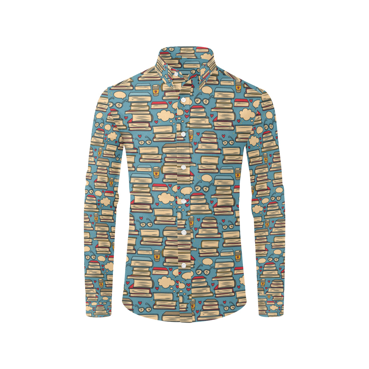 Book Pattern Print Design 03 Men's Long Sleeve Shirt
