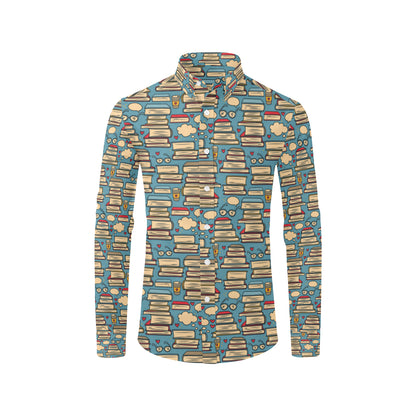 Book Pattern Print Design 03 Men's Long Sleeve Shirt