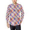 Peace Sign Patchwork Design Print Men's Long Sleeve Shirt