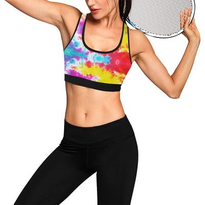 Tie Dye Rainbow Themed Print Sports Bra