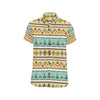 American indian Life Pattern Men's Short Sleeve Button Up Shirt