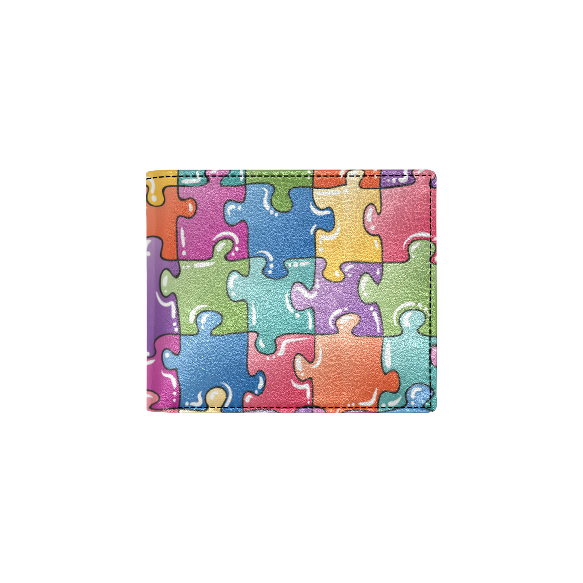 Puzzle Pattern Print Design A05 Men's ID Card Wallet