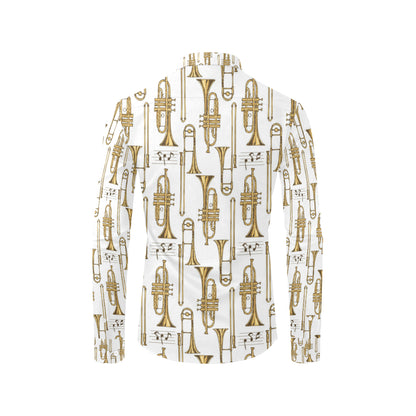Trombone Pattern Print Design 04 Men's Long Sleeve Shirt