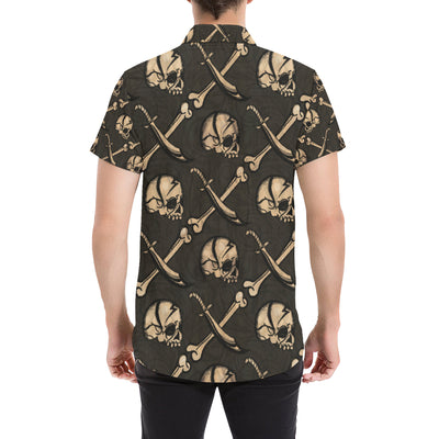 Pirate Pattern Print Design A03 Men's Short Sleeve Button Up Shirt