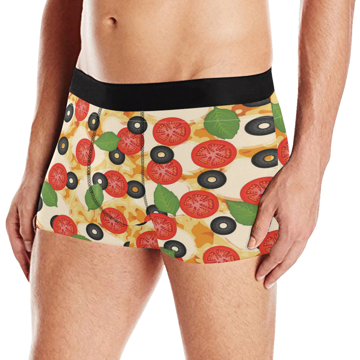 Pizza Pattern Print Design A05 Men's Boxer Briefs
