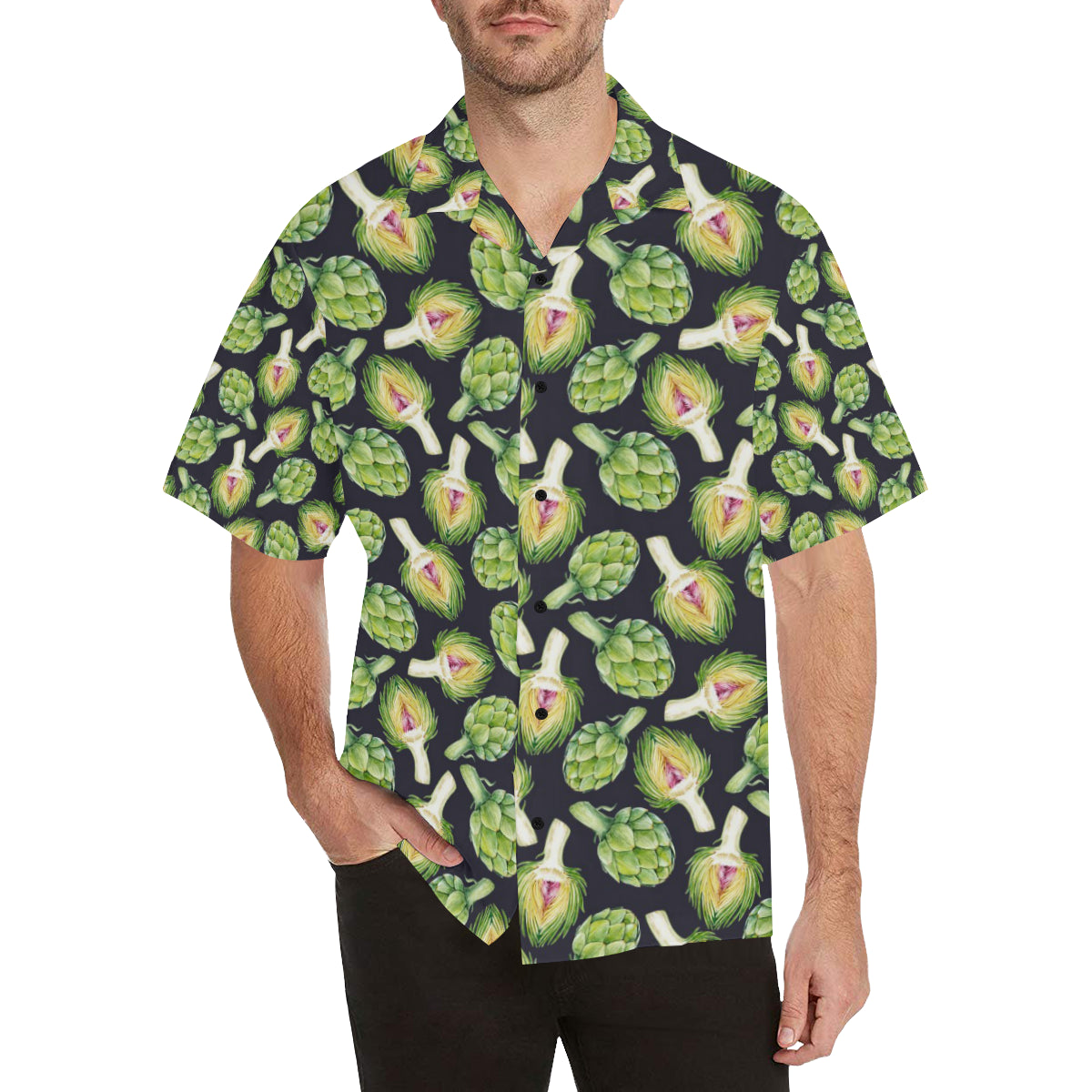 Artichoke Pattern Print Design 01 Men's Hawaiian Shirt