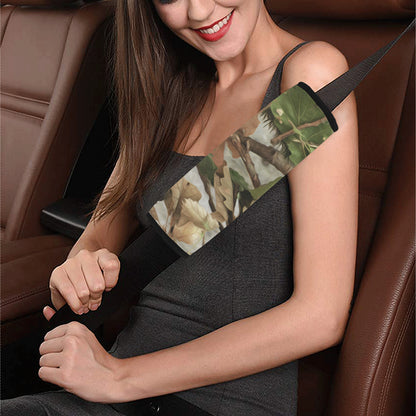 Camo Realistic Tree Forest Print Car Seat Belt Cover
