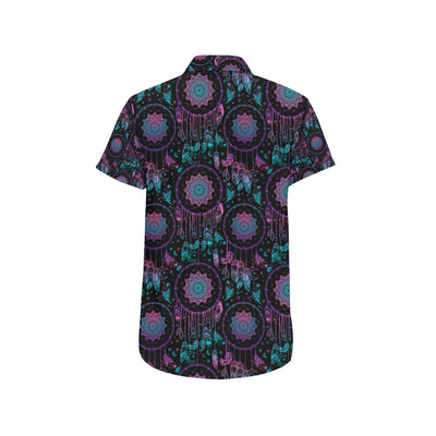 Dream catcher boho mandala Men's Short Sleeve Button Up Shirt