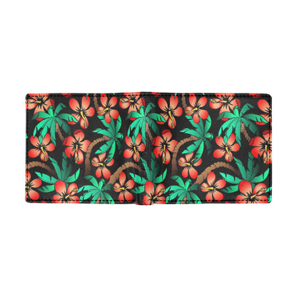 Hawaiian Themed Pattern Print Design H022 Men's ID Card Wallet