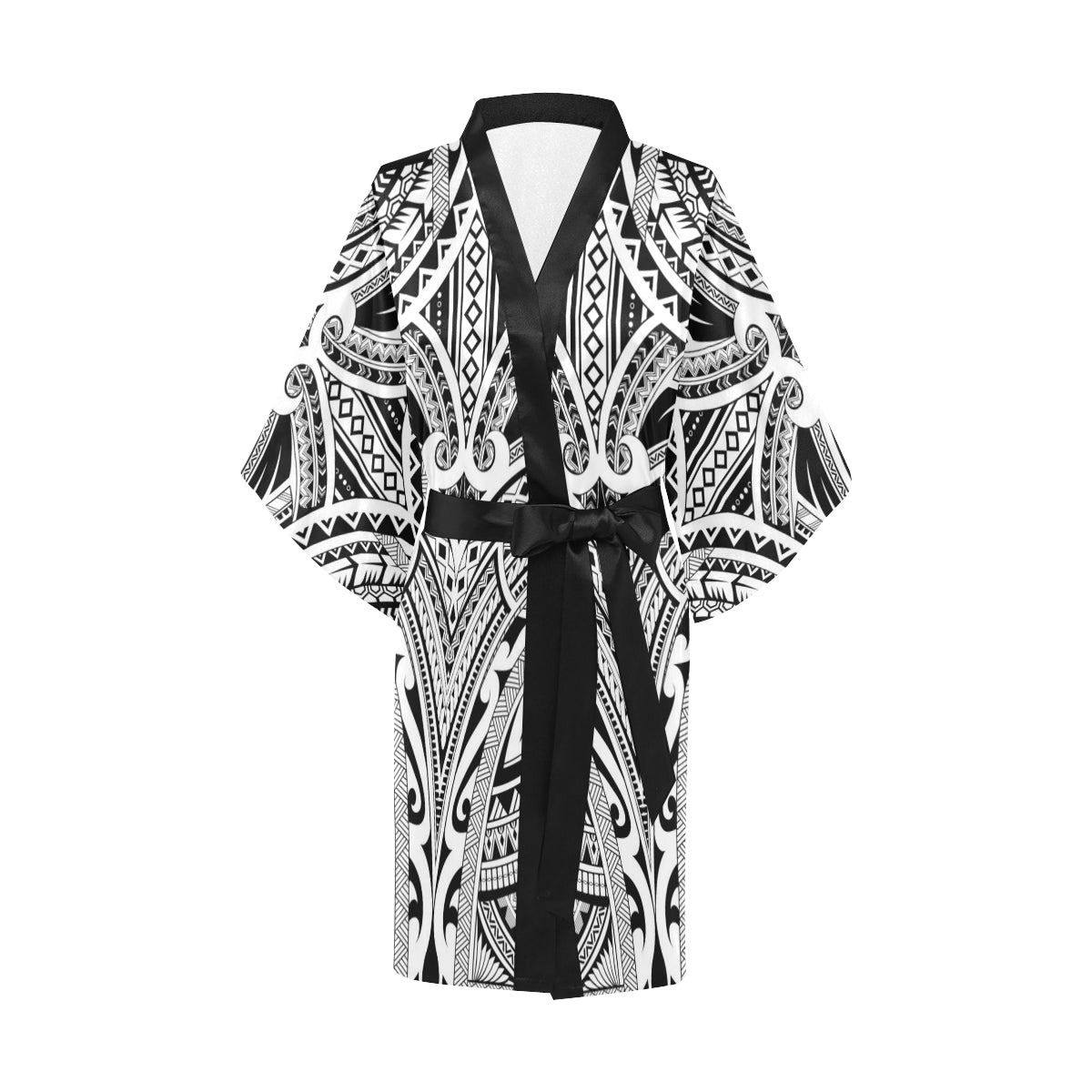 Maori Pattern Print Design 06 Women's Short Kimono